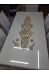 1 Adet Runner/masa Ranırı/125cmx40cm/ışıltılı Lux/simli Gold/4 Parça Kahve Sunumluğu Hediye/