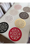 1 Runner(100X33)/8 Amerikan Servis (33CM)/8 B.altlığı/8 Kaşıklık/25 Parça/yemek Sunum Takımı/siyah