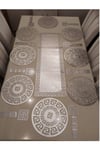 1 Runner(100X33)/8 Amerikan Servis (33CM)/8 B.altlığı/8 Kaşıklık/25 Parça/yemek Sunum Takımı/siyah