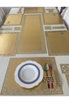 1 Runner(100X33CM), 6 Servis(44X33CM), 6 B.altlığı, 6 Kaşıklık/toplam 19 Parça/suni Deri