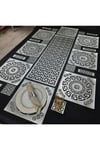 1 Runner(100X33CM), 8 Servis(33X33CM), 8 B.altlığı, 8 Kaşıklık/toplam 25 Parça/suni Deri