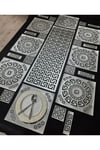 1 Runner(100X33CM), 8 Servis(33X33CM), 8 B.altlığı, 8 Kaşıklık/toplam 25 Parça/suni Deri
