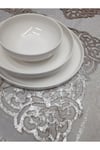 1 RUNNER(100X33CM)/6 SERVİS(33X33CM/6 BARDAKALTLIĞI/6 KAŞIKLIK/VİZON ÜZERİ SOFT GÜMÜŞ EKİTME/S.DERİ/