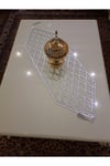 1 Runner/120x32cm/suni Deri/gold Varaklı(2YAPRAK,2ÇİÇEK MOTİFİ HEDİYESİ)ile Toplam 5 Parça