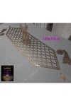 1 Runner/120x32cm/suni Deri/gold Varaklı(2YAPRAK,2ÇİÇEK MOTİFİ HEDİYESİ)ile Toplam 5 Parça