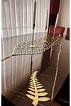 1 Runner/120x32cm/suni Deri/gold Varaklı(2YAPRAK,2ÇİÇEK MOTİFİ HEDİYESİ)ile Toplam 5 Parça