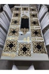 1 Runner(99X32)/12 A.servis(33X33)/12 B.altlığı/12 Kaşıklık/37 Parça/12 Kişilik/kadife/siyah-gold