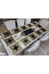 1 Runner(99X32)/12 A.servis(33X33)/12 B.altlığı/12 Kaşıklık/37 Parça/12 Kişilik/kadife/siyah-gold