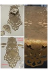 130x33cm Runner,/soft Gold Eskitme./4 Parça Kahve Sunumluğu hediye