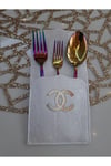 2 Adet/kaşıklık/kadife/deri Işlemeli/22,5cmx11cm/