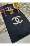 2 Adet/kaşıklık/kadife/deri Işlemeli/22,5cmx11cm/