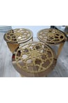 3 Adet Örtü/33cm/simli Işıltılı Gold/yuvarlak/suni Deri
