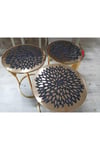 3 Adet Örtü/33cm/simli Işıltılı Gold/yuvarlak/suni Deri