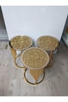3 Adet Örtü/33cm/simli Işıltılı Gold/yuvarlak/suni Deri