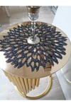 3 Adet Örtü/33cm/simli Işıltılı Gold/yuvarlak/suni Deri