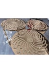 3 Adet Örtü/33cm/simli Işıltılı Gold/yuvarlak/suni Deri
