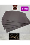 3 ADET/ZİGON SEHPA ÖRTÜSÜ(SERVİS)/33CM YUVARLAK/KADİFE/ÜZERİ DERİ İŞLEMELİ/