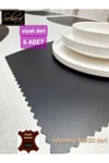 3 ADET/ZİGON SEHPA ÖRTÜSÜ(SERVİS)/33CM YUVARLAK/KADİFE/ÜZERİ DERİ İŞLEMELİ/