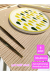 AMERİKAN SERVİS/6 ADET/30X40CM/SUNİ DERİ/BEJ (HAFİF SİMLİ)