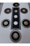 Amerikan Servis/runner/ranır/supla/masa Örtüsü/kadife/7 Parça Yemek Sunum Takımı