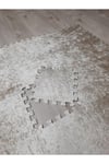 Eva/yer Matı, Puzzle Halısı/üzeri Kadife Kumaş Kaplı/23x23cm'den 25 Parça/toplam 1.10 M2/açık Vizon