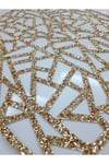 Gold 1 Adet Orta Sehpa Runnerı (70X33CM)/3 Adet Zigon Örtüsü(33CM)/ışıltılı Suni Deri/4 Parça/