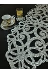 Işıltılı Masa Runnerı/(100X32CM)/2 Parça Kanat,2 Parça Çiçek Figürü Hediye/simleri Dökülmez
