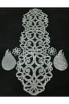Işıltılı Masa Runnerı/(100X32CM)/2 Parça Kanat,2 Parça Çiçek Figürü Hediye/simleri Dökülmez