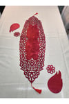 KADİFE RUNNER/100X33CM/ARKASI SUNİ DERİ KAPLI/MASA RANIRI