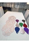 KADİFE RUNNER/100X33CM/ARKASI SUNİ DERİ KAPLI/MASA RANIRI