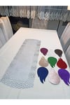 KADİFE RUNNER/100X33CM/ARKASI SUNİ DERİ KAPLI/MASA RANIRI