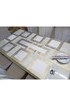 Kadife/8 Kişilik Sofra Sunum Seti/krem(EKRU)gold/1 Runner,8 Servis,8 Bardakaltlığı,8 Kaşıklık