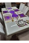 Kadife/varak Işlemeli/6 Kişilik/19 Parça/yemek Sunum Takımı