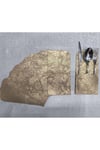 KAŞIKLIK/CEPLİ/6 ADET/SOFT GOLD ESKİTME/SUNİ DERİ/