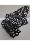 Runner(100cm)/ Suni Deri/masa Örtüsü/siyah/ 4 Parça Kahve Sunumluğu Hediye