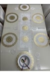 Runner/amerikan Servis/19 Parça/6 Kişilik Yemek Sunum Takımı/ Kadife/ Siyah-gold