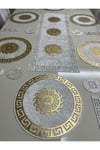 Runner/amerikan Servis/19 Parça/6 Kişilik Yemek Sunum Takımı/ Kadife/ Siyah-gold