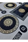 Runner/amerikan Servis/19 Parça/6 Kişilik Yemek Sunum Takımı/ Kadife/ Siyah-gold