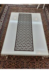 Runner/masa Örtüsü/sehpa Örtüsü/5 Parça/s.deri/gümüş