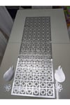 Runner/masa Ranırı/135x48cm/suni Deri/5 Parça(4parça Kahve Sunumluğu Hediye/gümüş