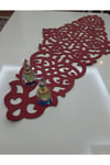 Runner/ranır/s.deri/100x40cm/suni Deri/kırmızı