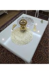 Runner/supla/sehpa Örtüsü/masa Örtüsü/s.deri/46cm Yuvarlak/altın Renk