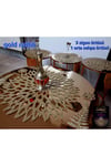 Sehpa Örtü Seti/ 1ad (60CM)lik Orta Sehpa Runnerı,3 Ad.(33CM)zigon Örtüsü/toplam 4 Parça/simli Gold