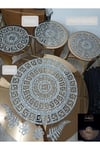 Sehpa Örtü Seti/ 1ad (60CM)lik Orta Sehpa Runnerı,3 Ad.(33CM)zigon Örtüsü/toplam 4 Parça/simli Gold