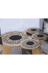 Sehpa Örtü Seti/1 Ad Ortasehpa Runnerı (60CM)/3 Ad(33CM)örtüsü/gri Kadife/gümüş Işlemeli/4 Parça