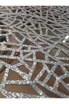 Sehpa Örtü Seti/2 Parçalı Orta Sehpa Runnerı (60CM 1 AD) /33cm Lik3 Zigon Örtüsü/s.deri/simli Gümüş
