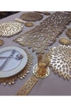 Suni Deri/1 Ad.runner,8 Servis,8 B.altlığı,8 Kaşıklık/yemek Sunum Takımı/8 Kişilik/25 Parça/gold
