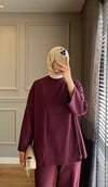 bordo önden yırtmaçlı takım