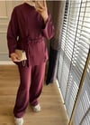 bordo önden yırtmaçlı takım