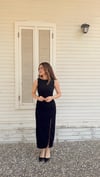 Drape Yırtmaçlı Elbise Siyah